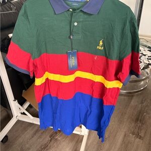 Polo by Ralph Lauren Green Red Yellow Blue Striped Polo